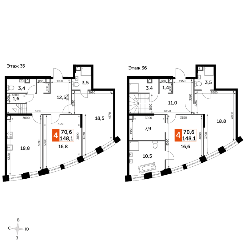 5 ккв (Евро) 148 м²