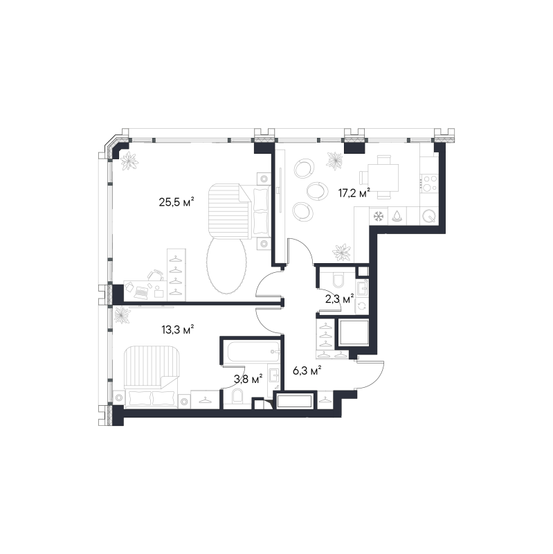 3 ккв (Евро) 68,4 м²