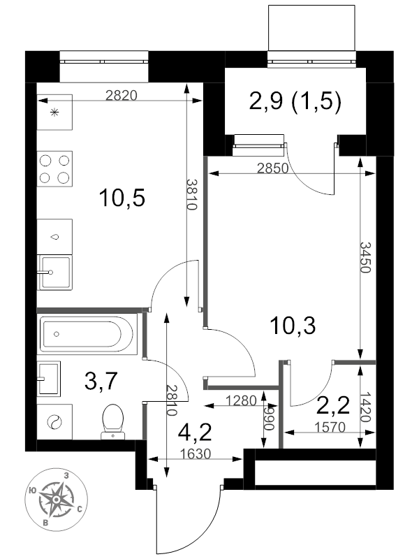 1 ккв 32,4 м²