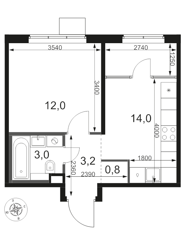 1 ккв 33 м²
