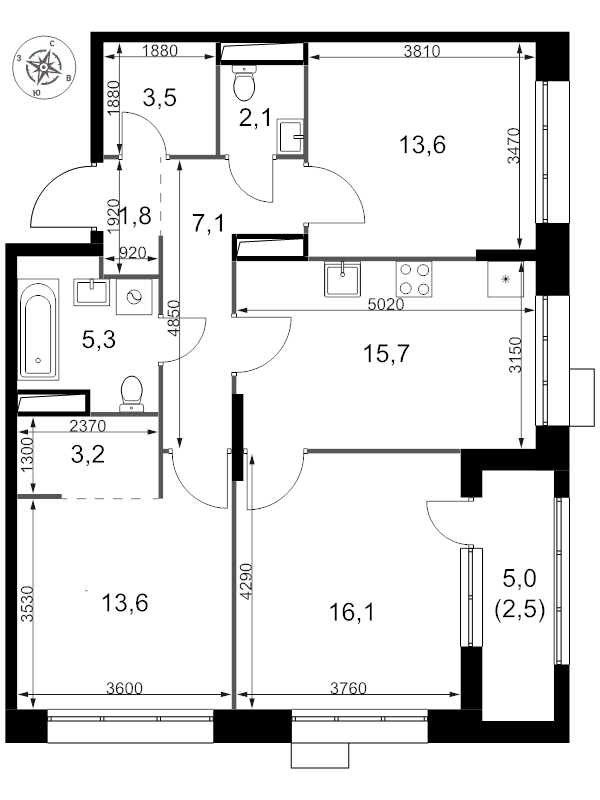 4 ккв (Евро) 84,5 м²