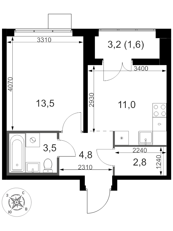 1 ккв 37,2 м²