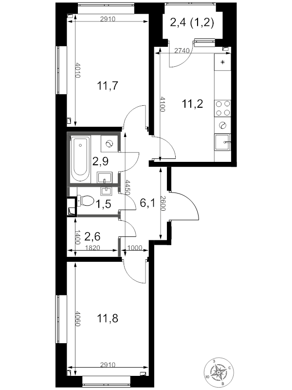 2 ккв 49 м²
