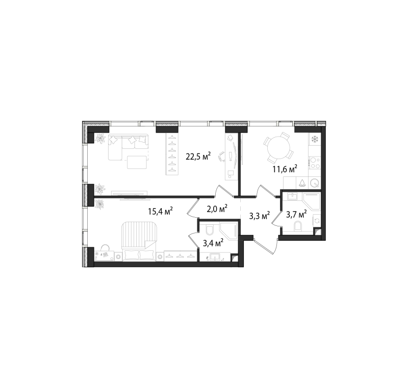 2 ккв 62,1 м²