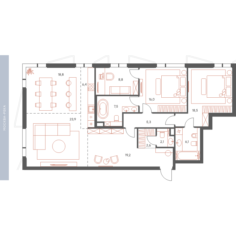 4 ккв (Евро) 134,4 м²