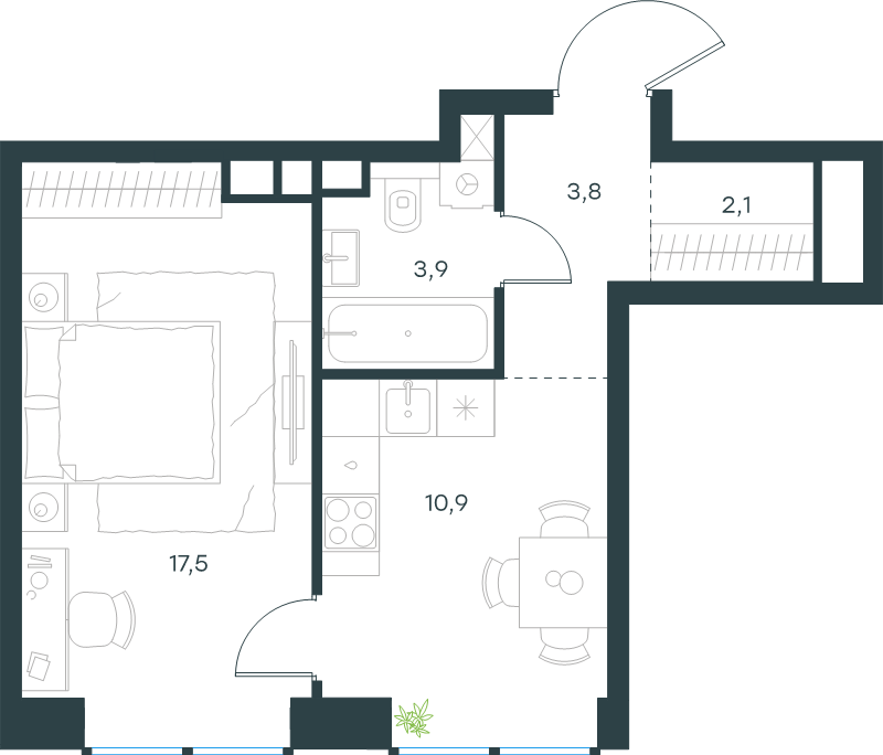 1 ккв 38,2 м²