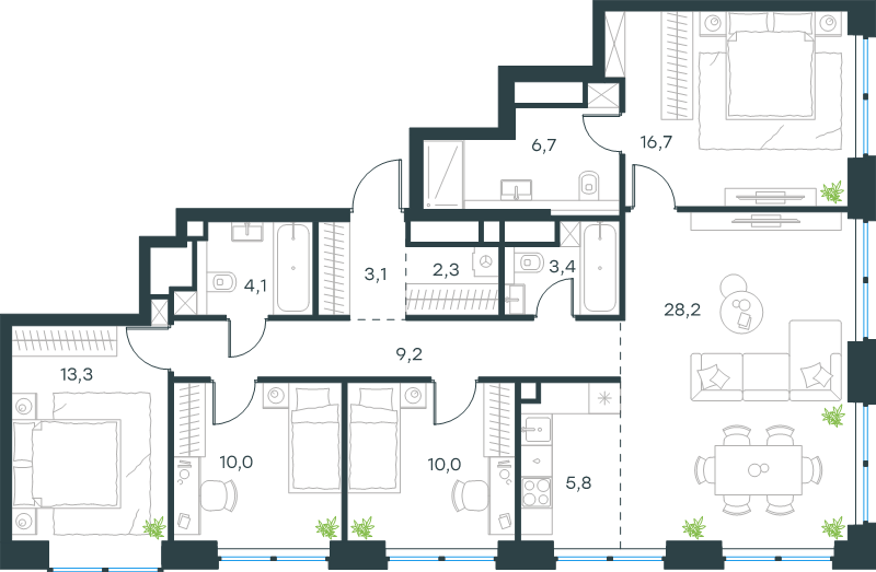 5 ккв (Евро) 112,8 м²