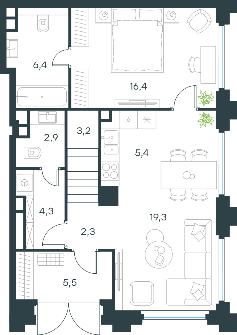 4 ккв (Евро) 136,3 м²