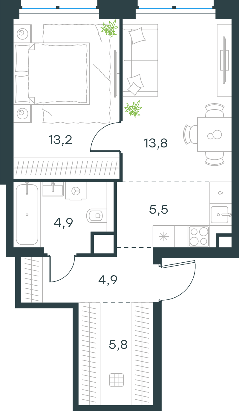 2 ккв (Евро) 48,1 м²