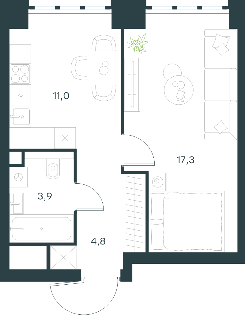 1 ккв 37 м²