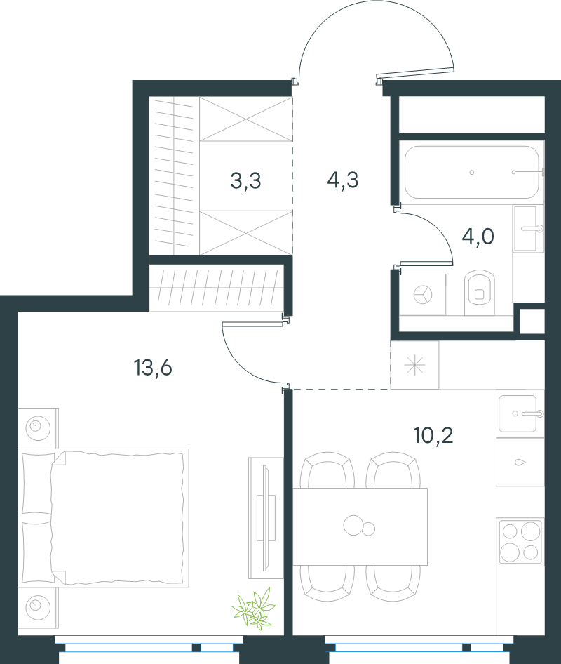 1 ккв 35,4 м²