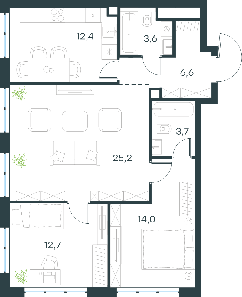 3 ккв 78,2 м²