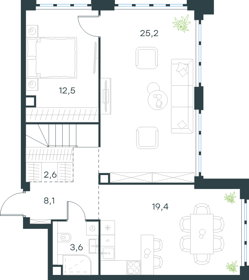 4 ккв (Евро) 115,4 м²