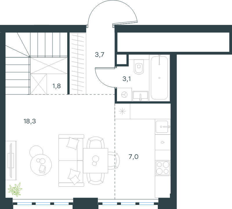 3 ккв (Евро) 63,6 м²