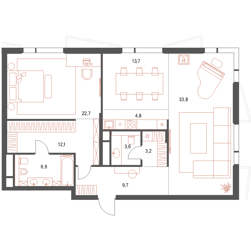 2 ккв (Евро) 110,4 м²