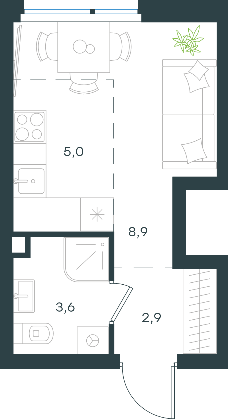 Студия 20,4 м²