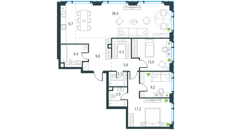 4 ккв (Евро) 115,1 м²
