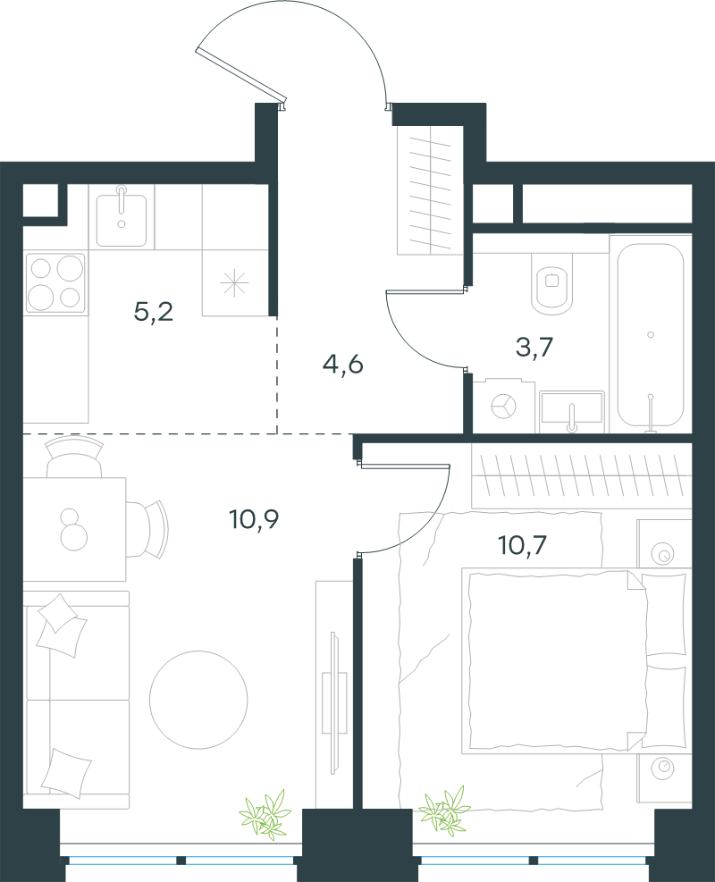 2 ккв (Евро) 35,1 м²