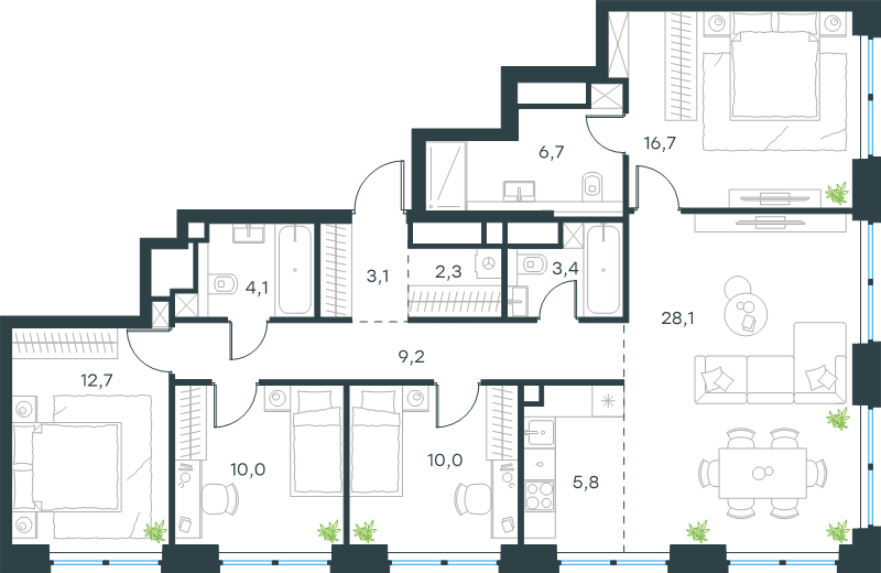 5 ккв (Евро) 112,1 м²
