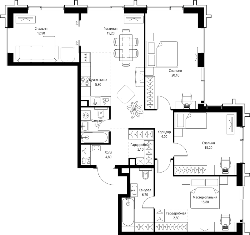 5 ккв (Евро) 114,5 м²
