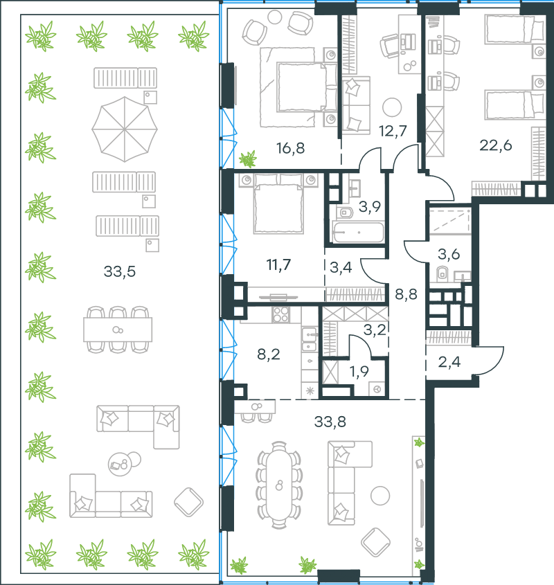 5 ккв (Евро) 164,2 м²