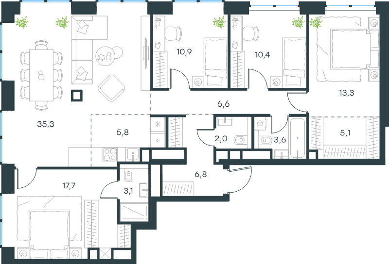 5 ккв (Евро) 120,5 м²