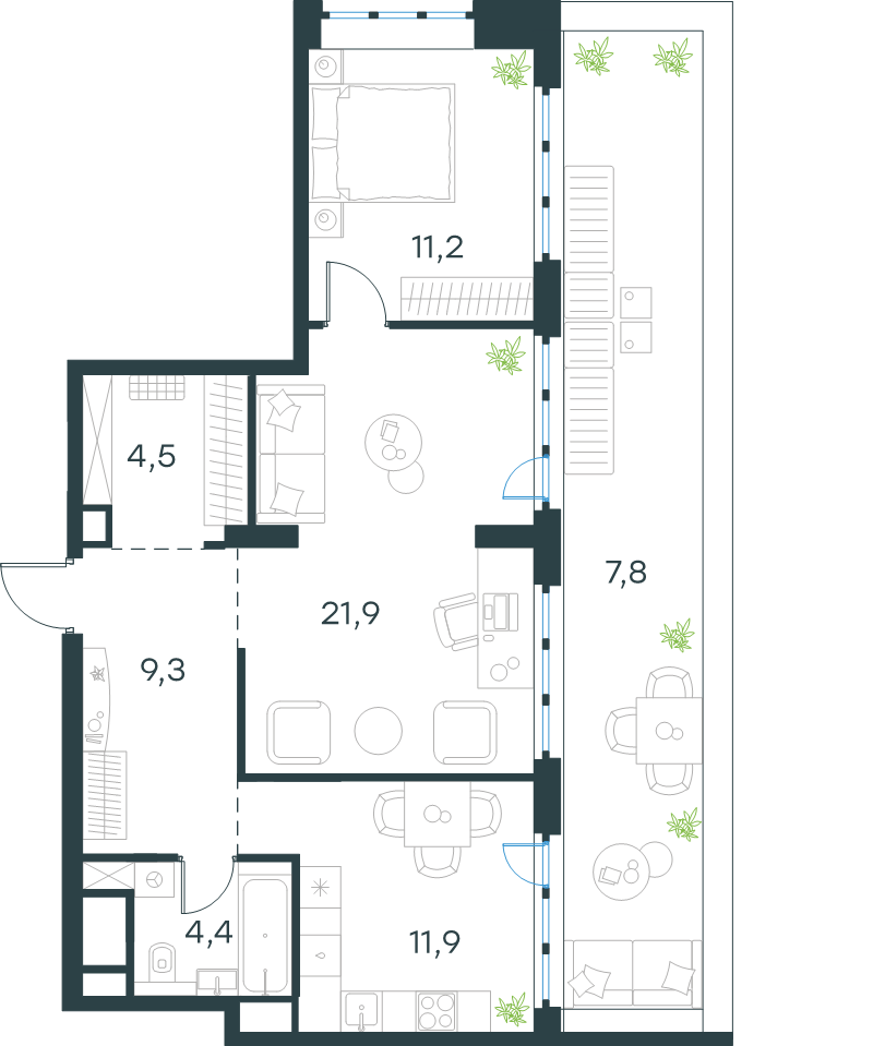 3 ккв 79,1 м²