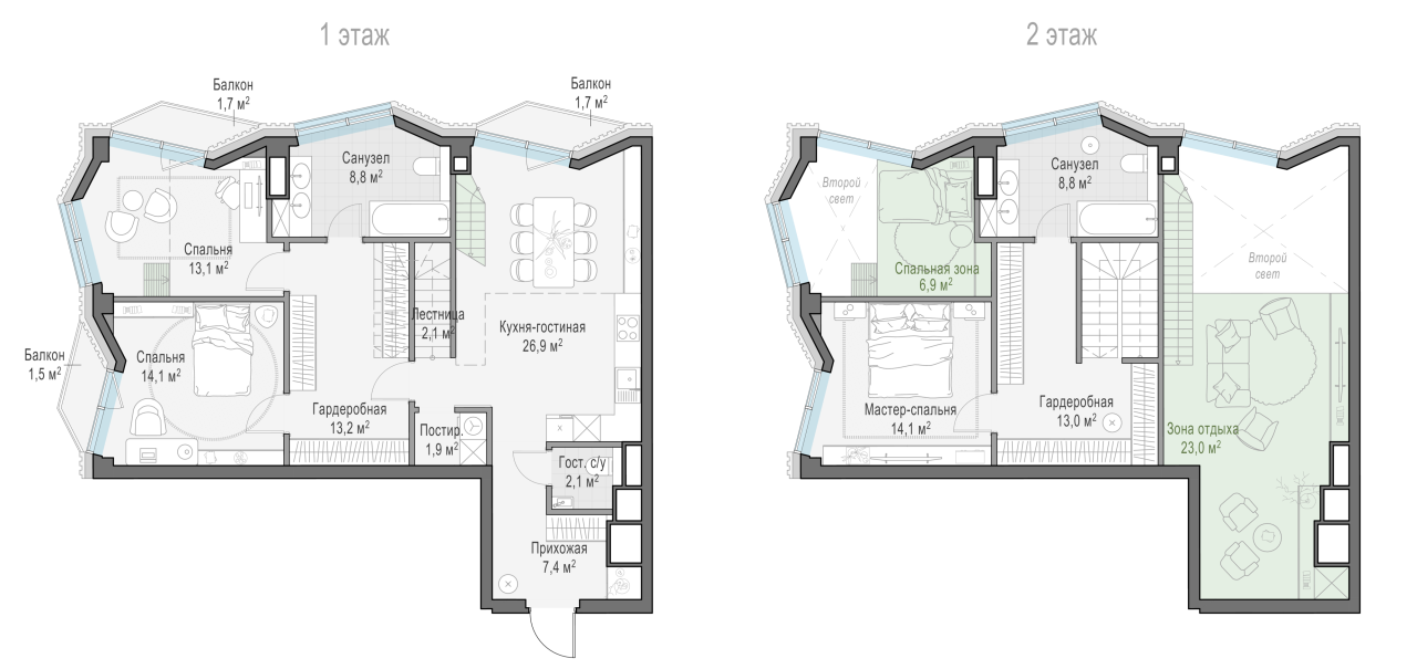 6 ккв (Евро) 127,4 м²