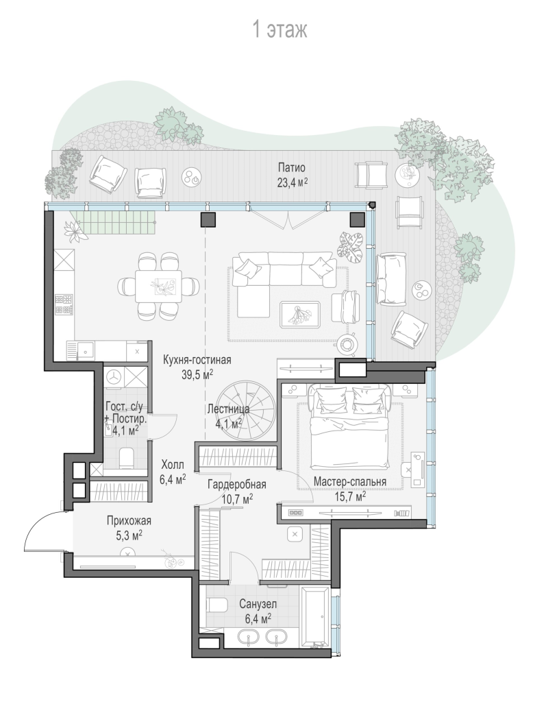 3 ккв (Евро) 128,8 м²