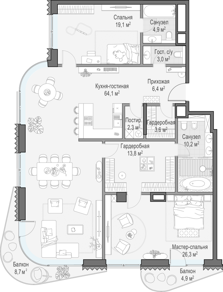 4 ккв (Евро) 161,6 м²
