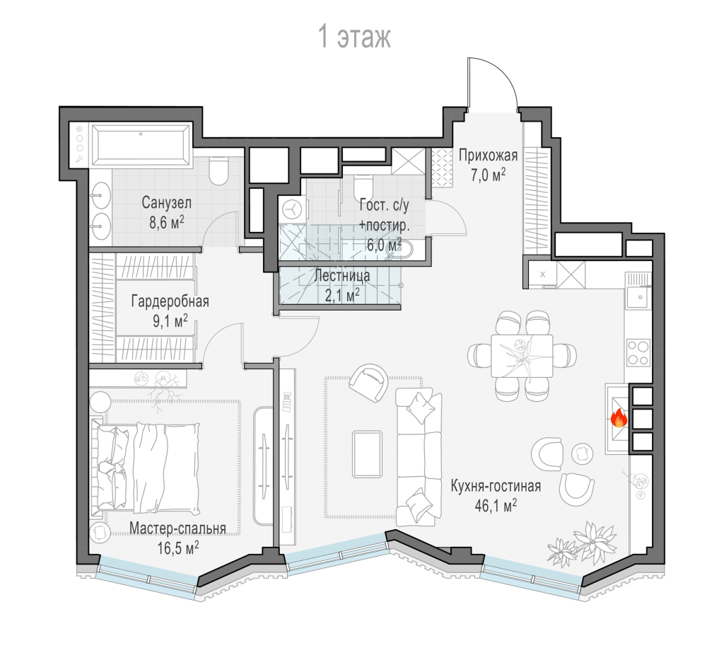 2 ккв (Евро) 94,8 м²