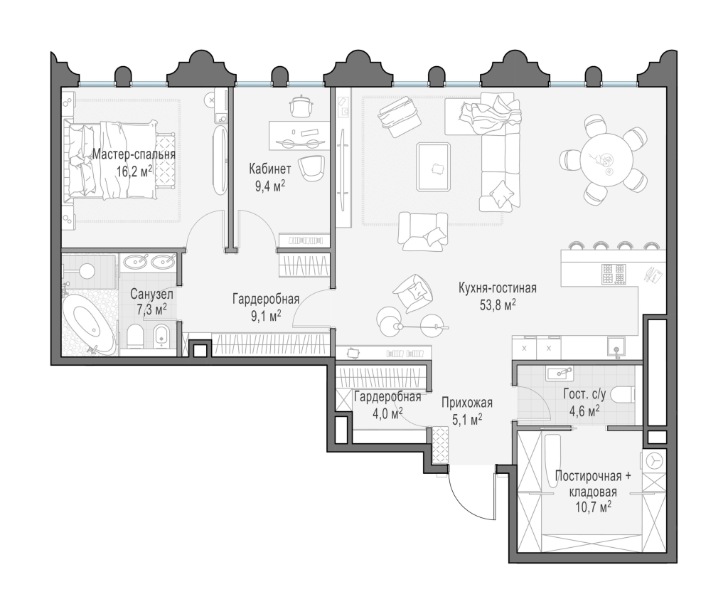 3 ккв (Евро) 120,8 м²