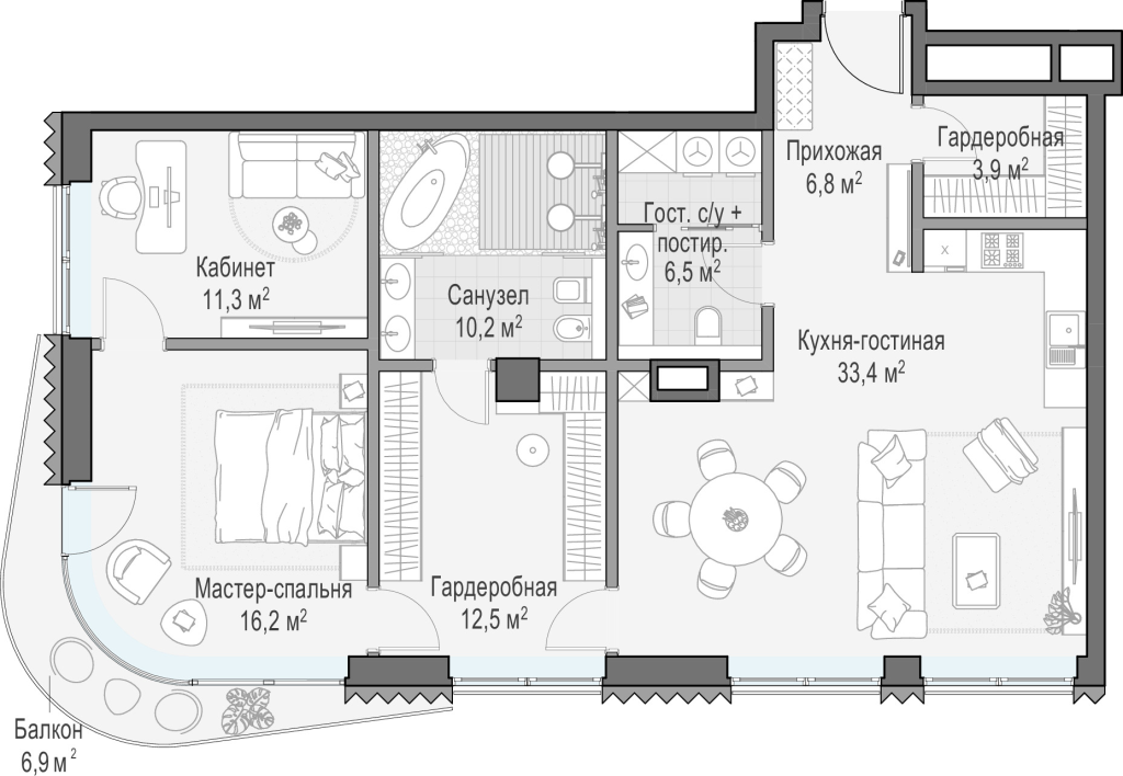 3 ккв (Евро) 106,1 м²