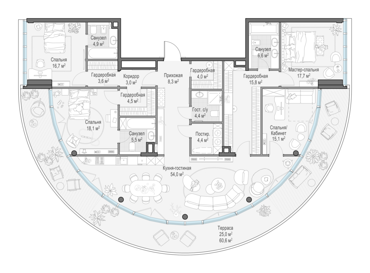 5 ккв (Евро) 194,4 м²