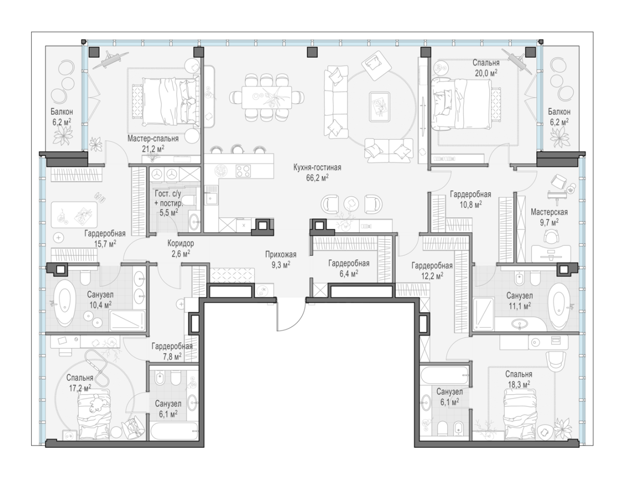5 ккв (Евро) 261,3 м²