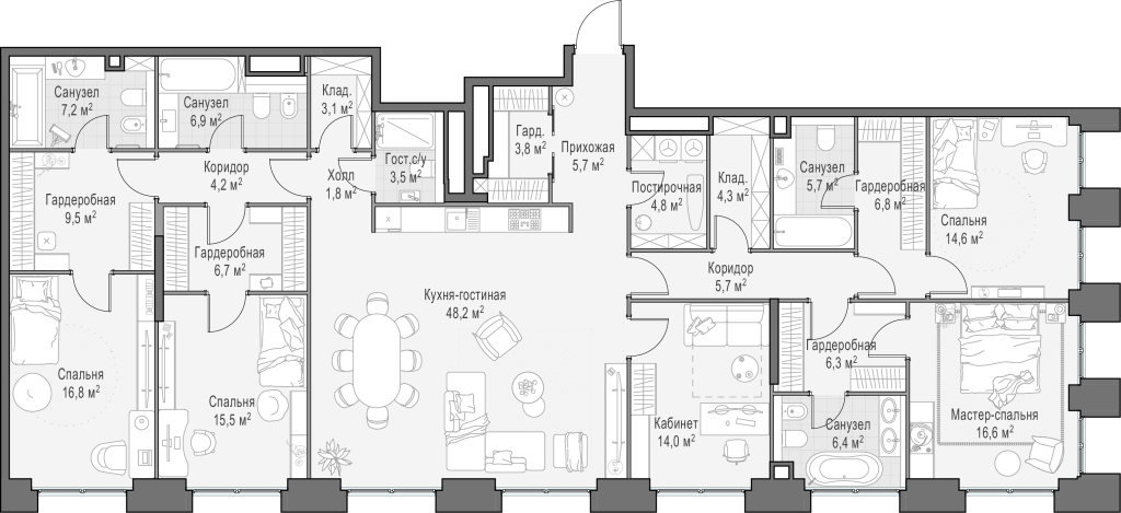 5 ккв (Евро) 219,3 м²