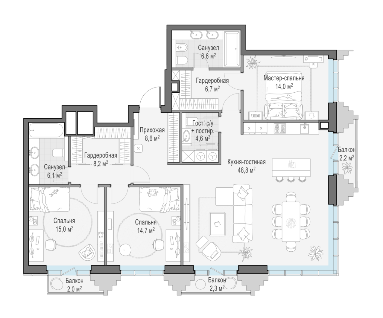 4 ккв (Евро) 135,2 м²