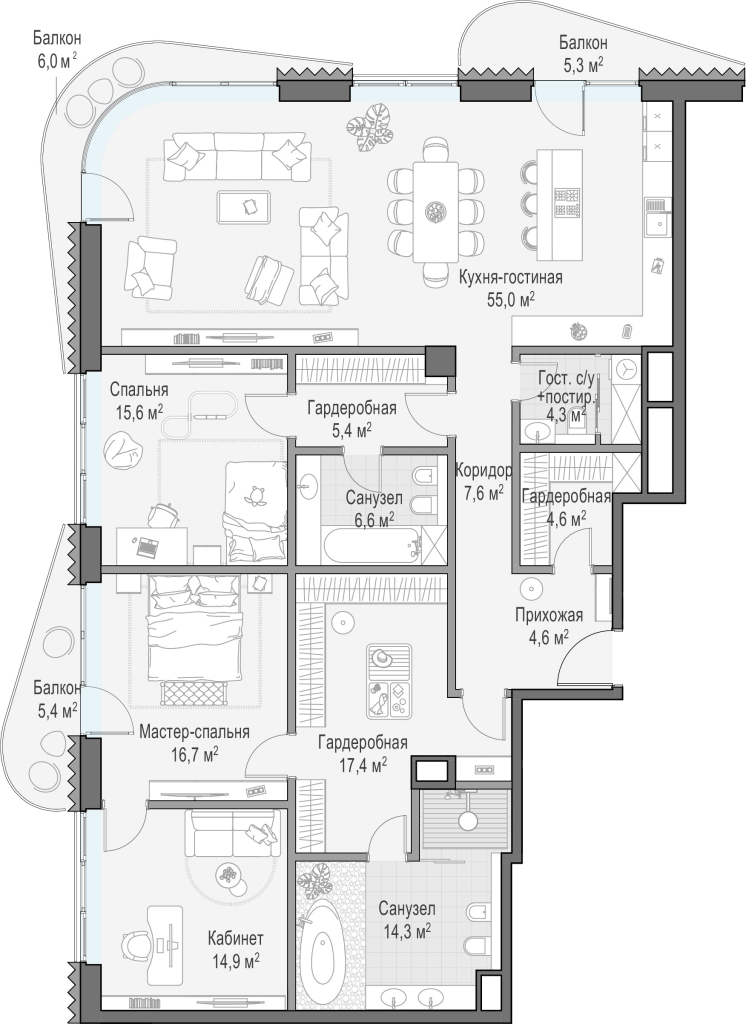 4 ккв (Евро) 176,9 м²