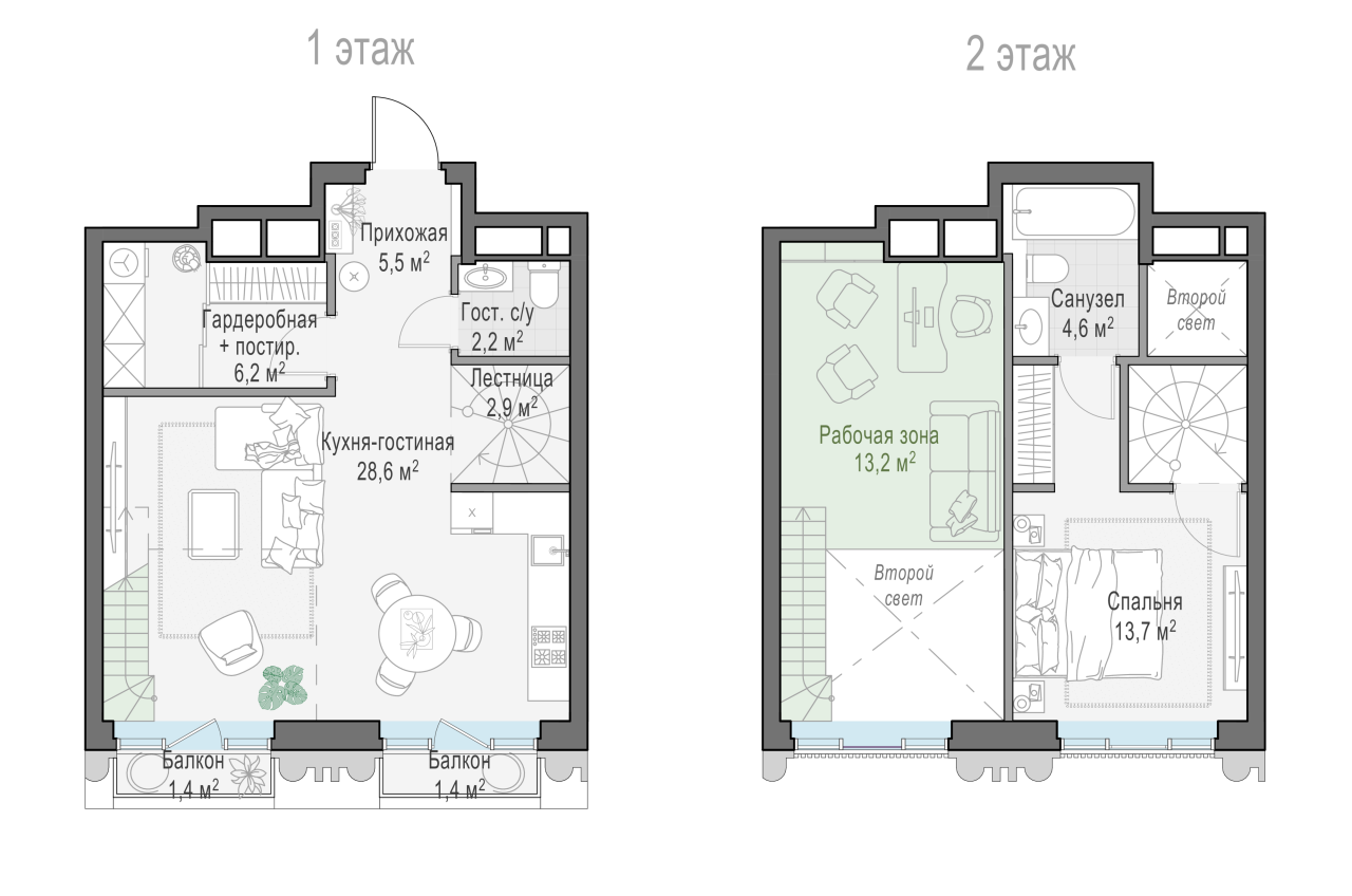 3 ккв (Евро) 64,5 м²