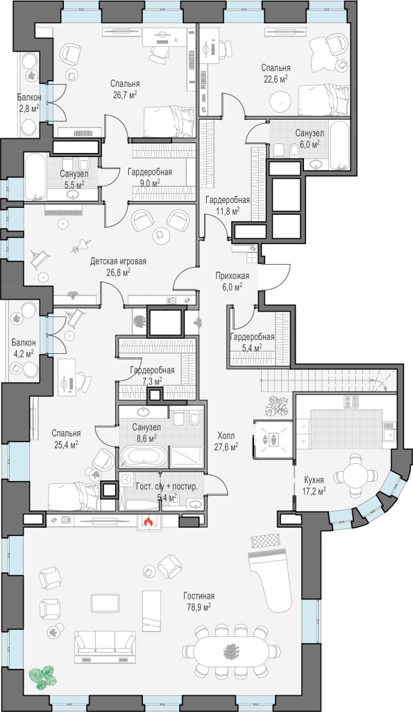 6 ккв 392,2 м²