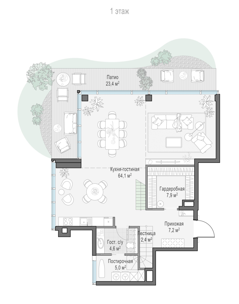 3 ккв (Евро) 126,6 м²