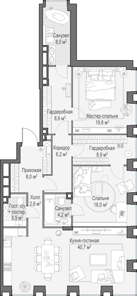 3 ккв (Евро) 129,9 м²