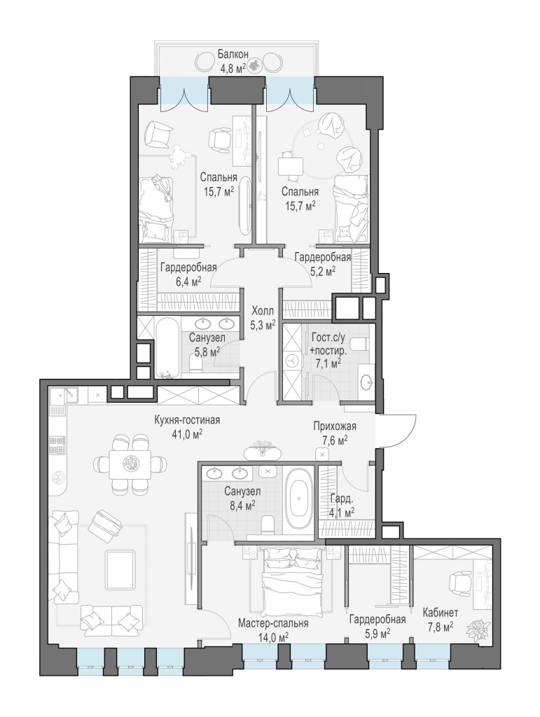 5 ккв (Евро) 151,7 м²