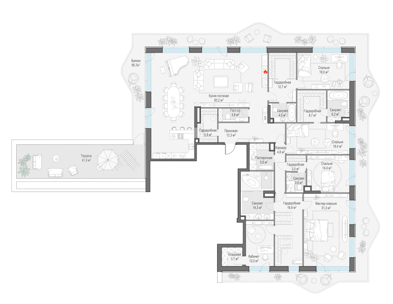 6 ккв (Евро) 327,3 м²