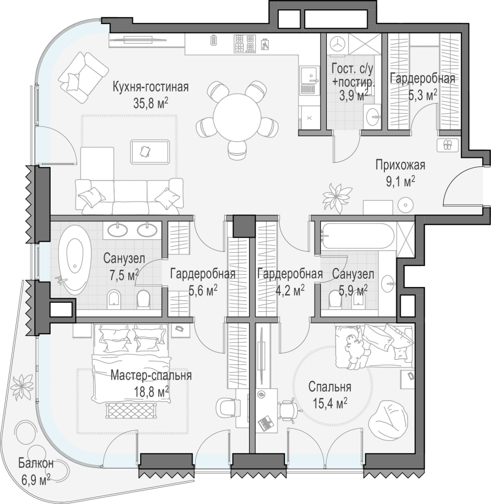 3 ккв (Евро) 117,7 м²