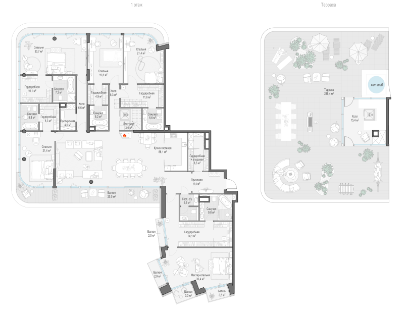6 ккв (Евро) 366 м²