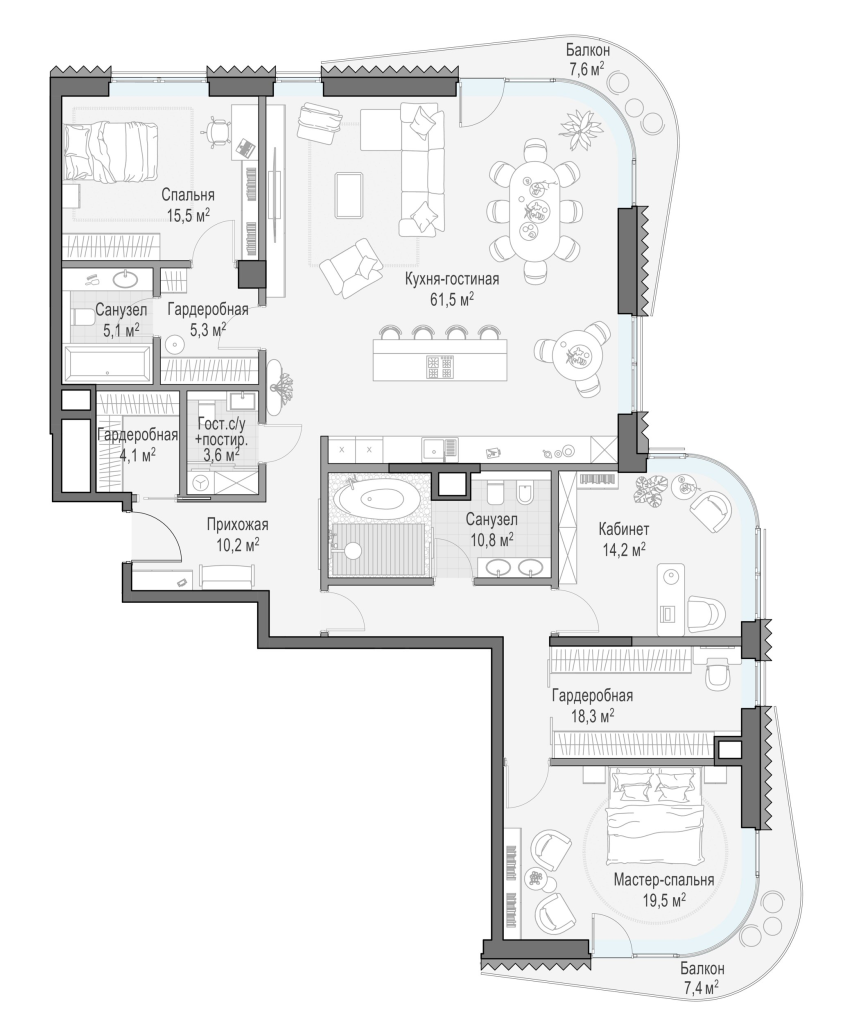 4 ккв (Евро) 177,8 м²