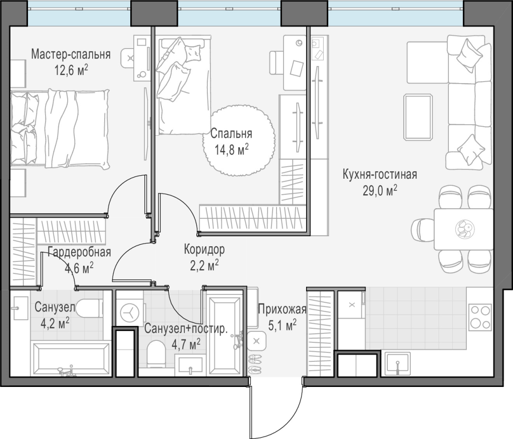 3 ккв (Евро) 77,4 м²