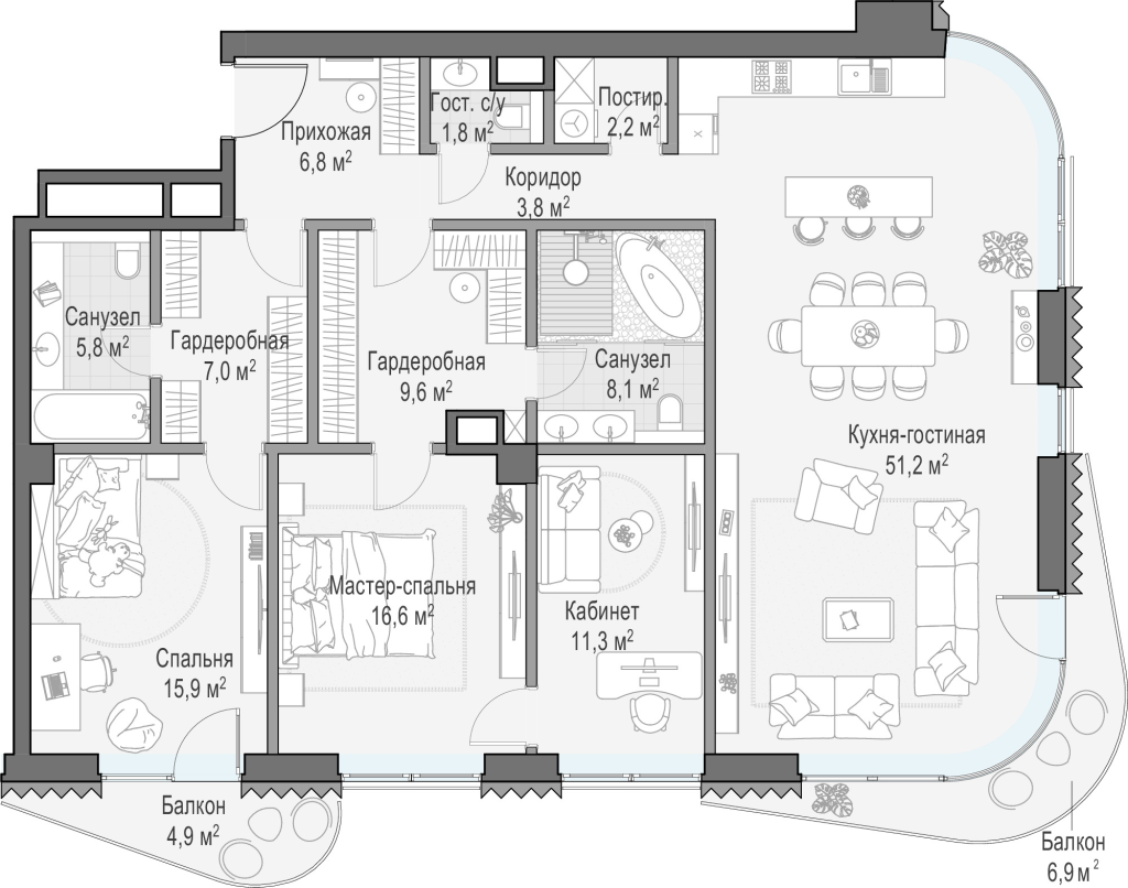 4 ккв (Евро) 148,5 м²