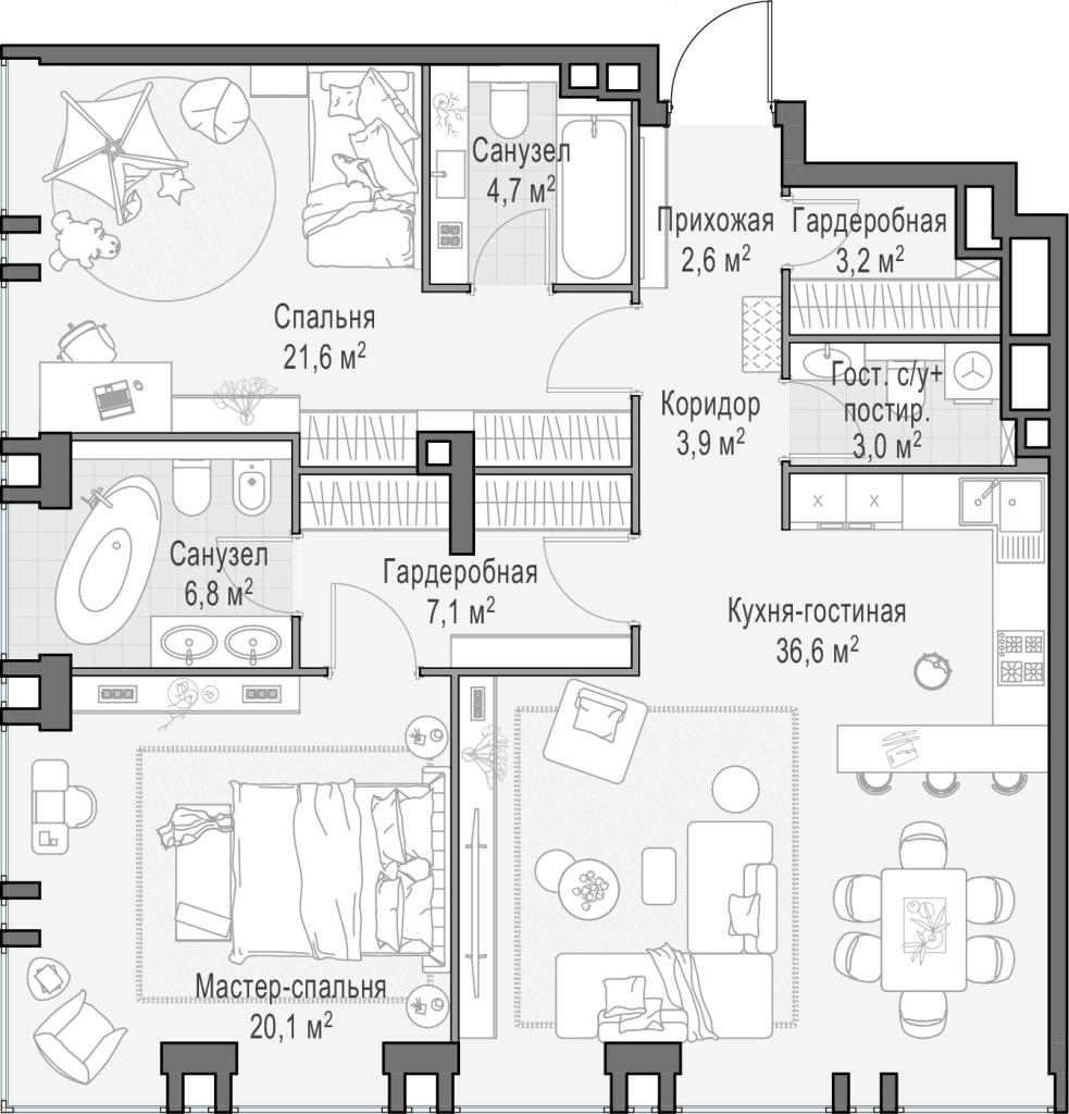 3 ккв (Евро) 109,8 м²